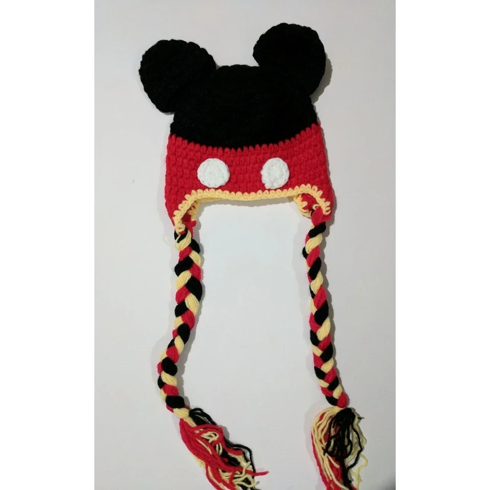 Newborn Mickey Mouse Crochet Hat baby infant boy girl beanie